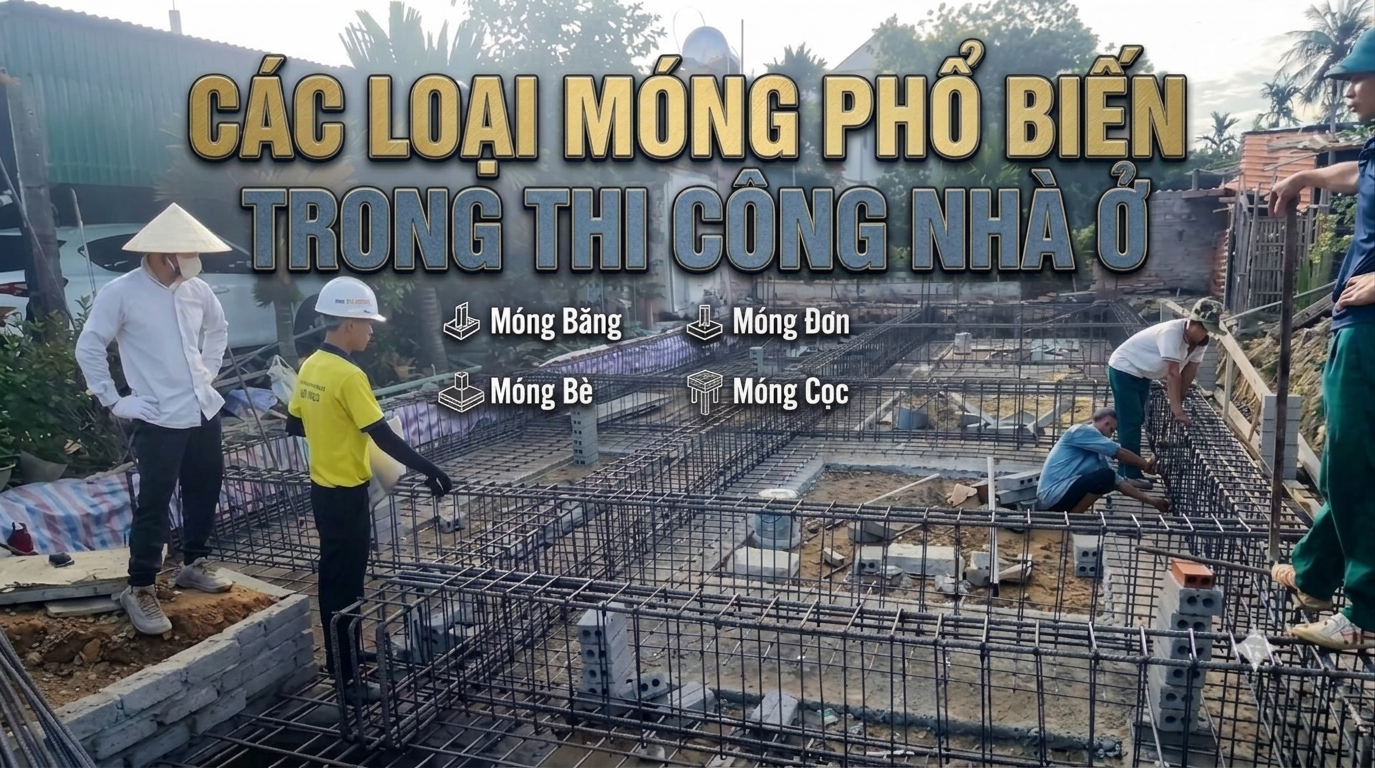 Các loại móng nhà trong thi công