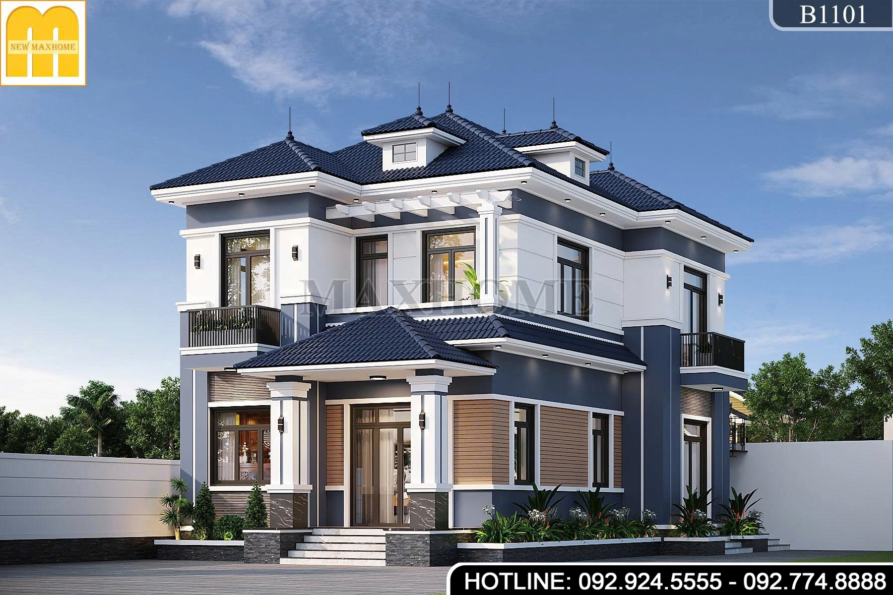 Bản thiết kế 2 tầng mái Nhật hiện đại, nổi bật tại Thanh Hóa | MH47118