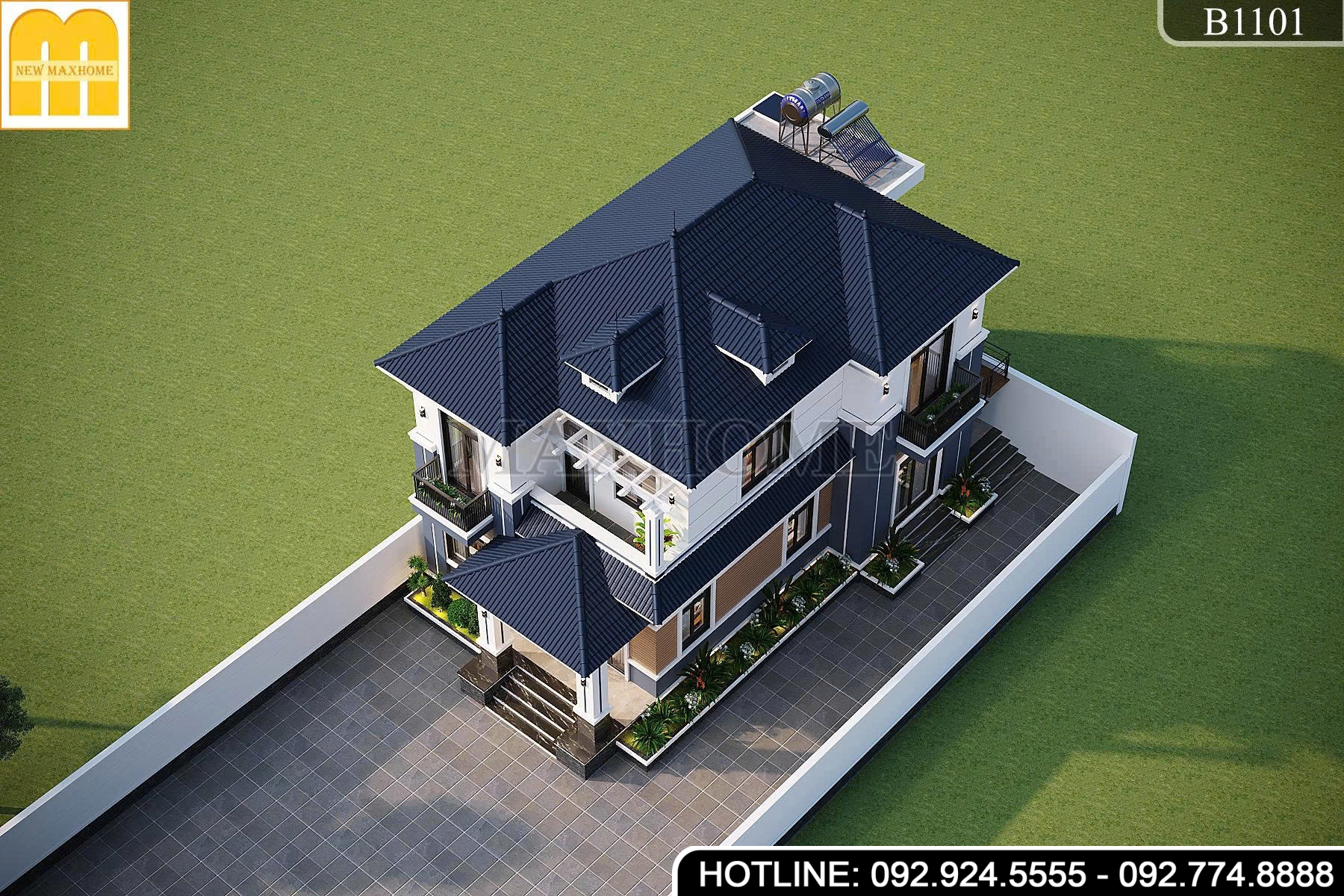 Bản thiết kế 2 tầng mái Nhật hiện đại, nổi bật tại Thanh Hóa | MH47118