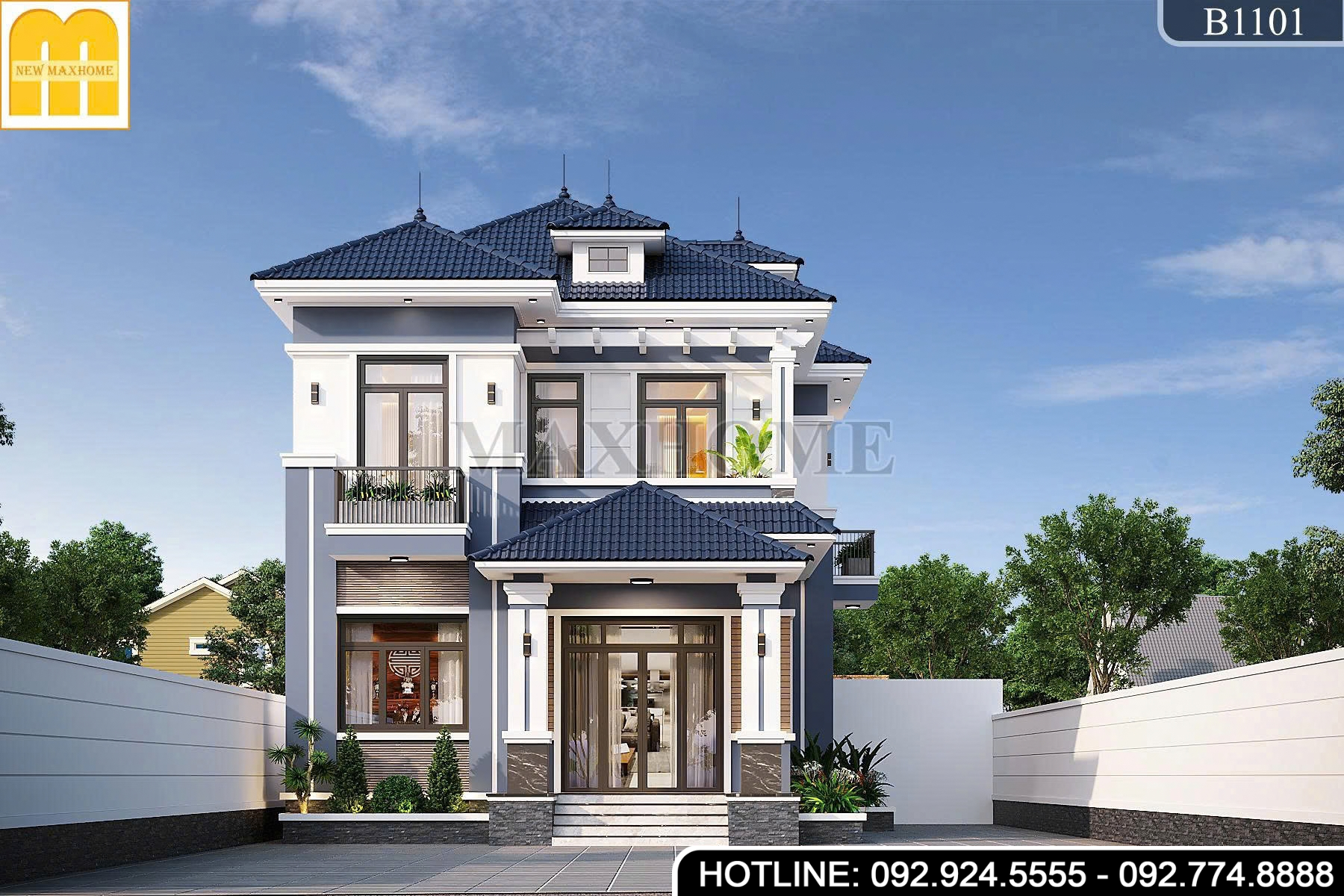 Bản thiết kế 2 tầng mái Nhật hiện đại, nổi bật tại Thanh Hóa | MH47118