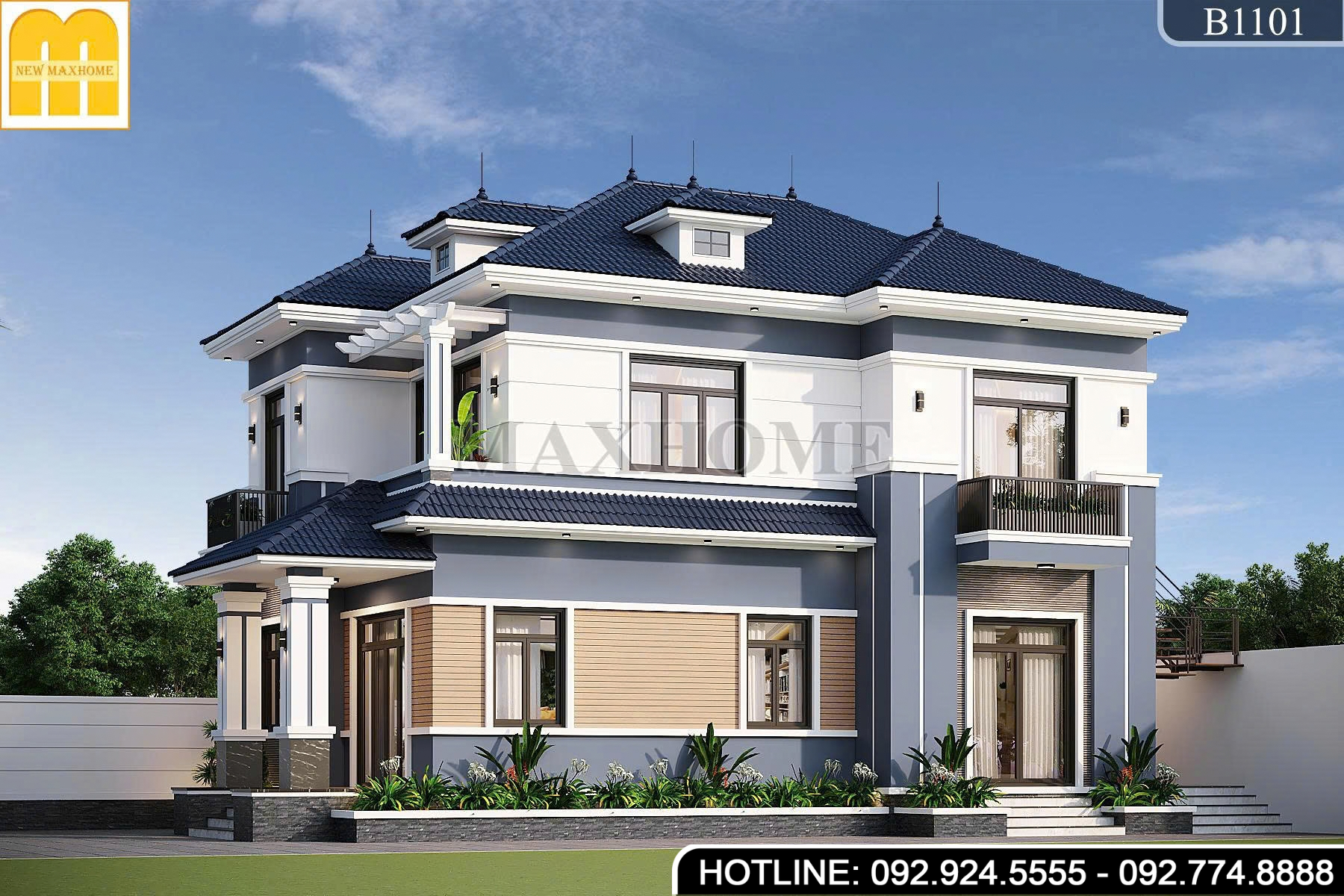 Bản thiết kế 2 tầng mái Nhật hiện đại, nổi bật tại Thanh Hóa | MH47118