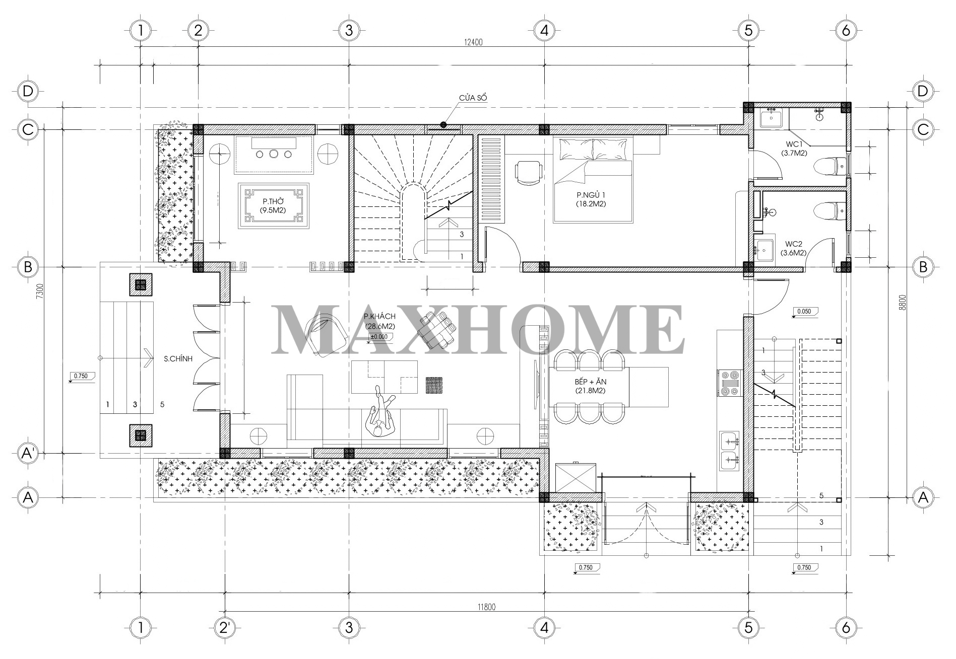 Bản thiết kế 2 tầng mái Nhật hiện đại, nổi bật tại Thanh Hóa | MH47118