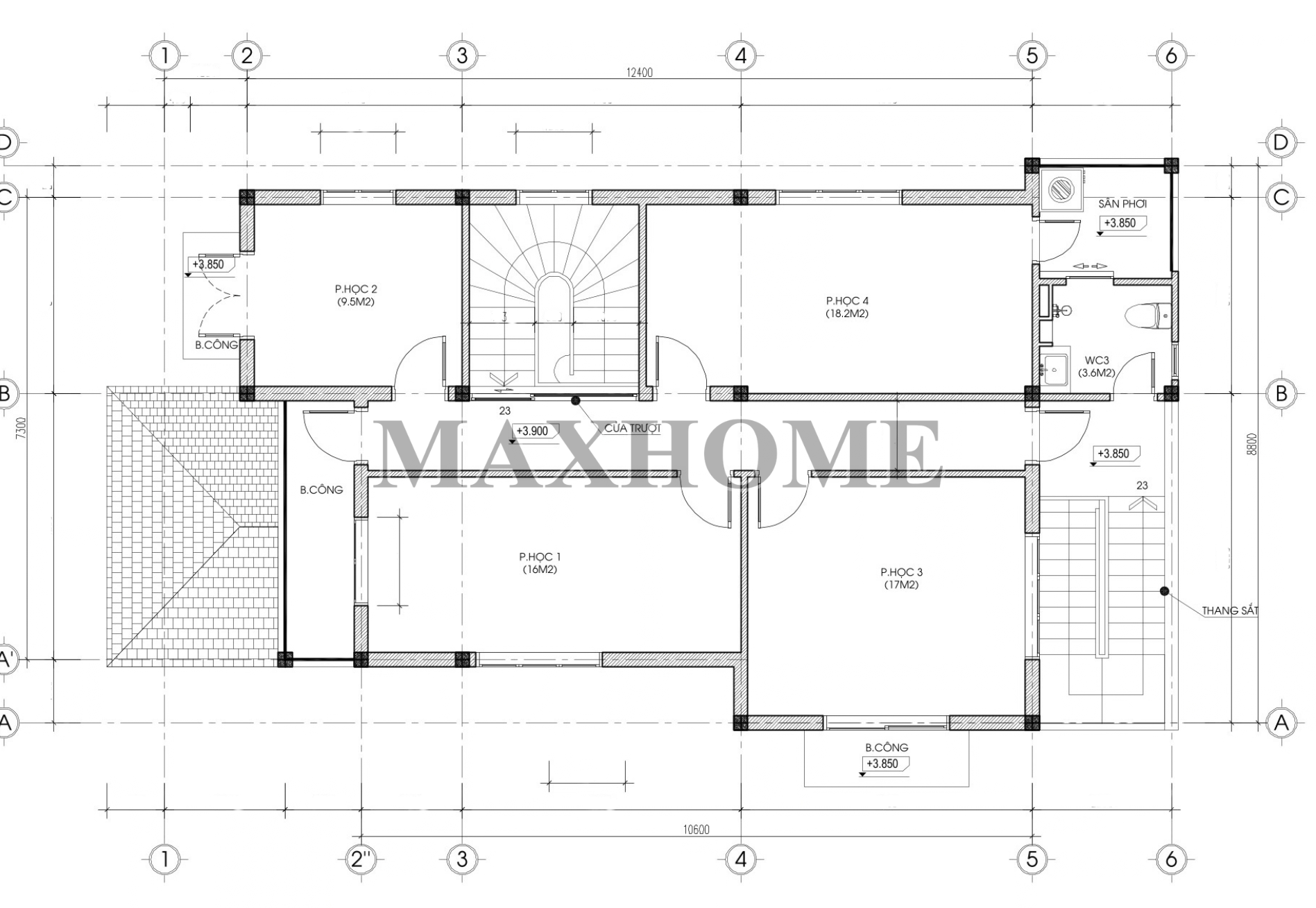 Bản thiết kế 2 tầng mái Nhật hiện đại, nổi bật tại Thanh Hóa | MH47118
