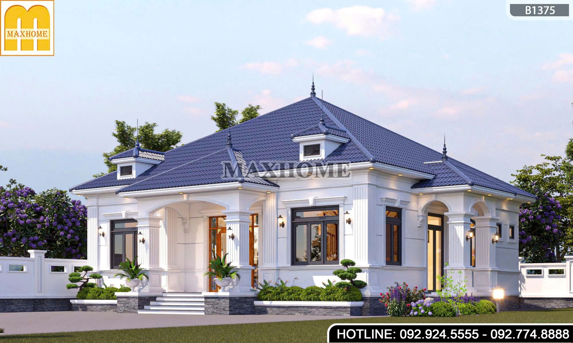 Chiêm ngưỡng mẫu nhà vườn cấp 4 tân cổ điển mái Nhật siêu đẹp | MH47195