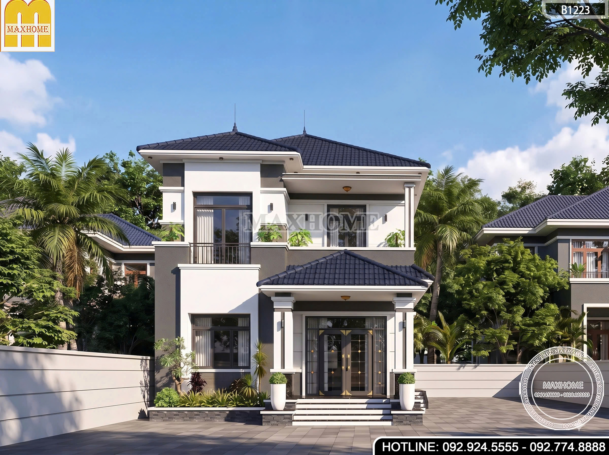 HOT ! Thiết kế 2 tầng mái Nhật được ưa chuộng 2026 | MH47136