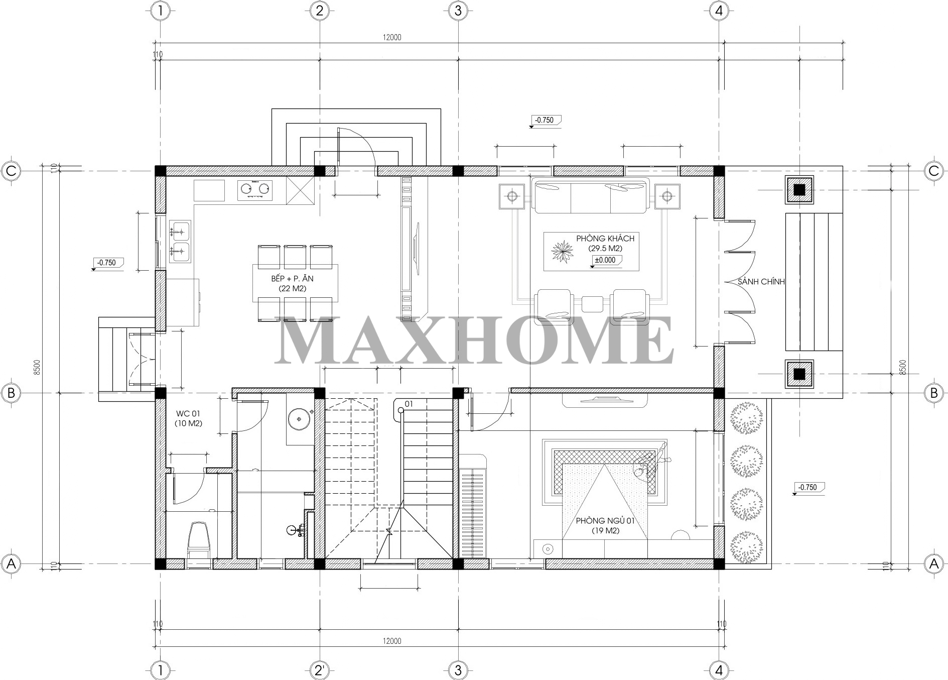 Mẫu 2 tầng mái Nhật tân cổ 4 phòng ngủ thu hút mọi ánh nhìn