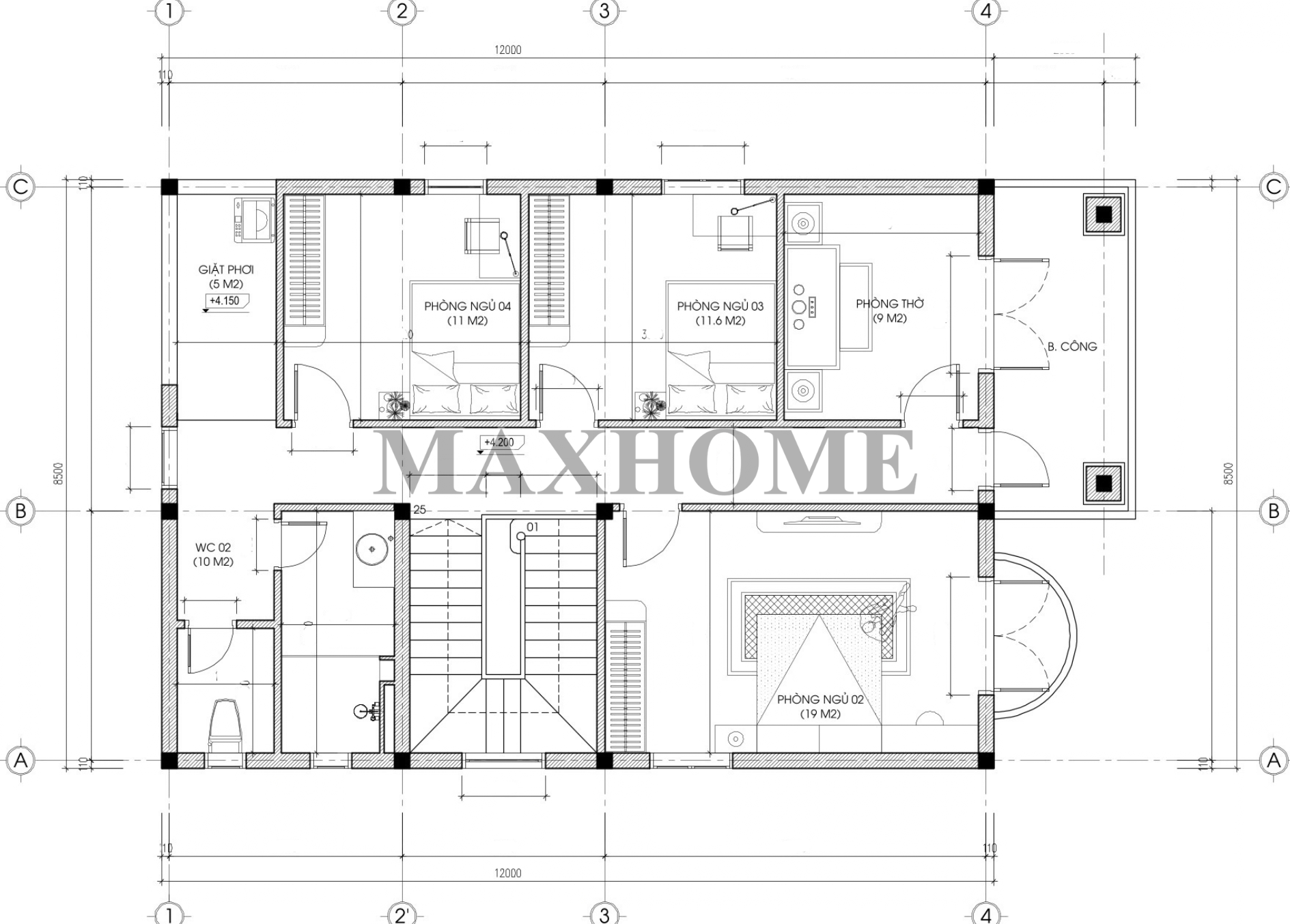 Mẫu 2 tầng mái Nhật tân cổ 4 phòng ngủ thu hút mọi ánh nhìn