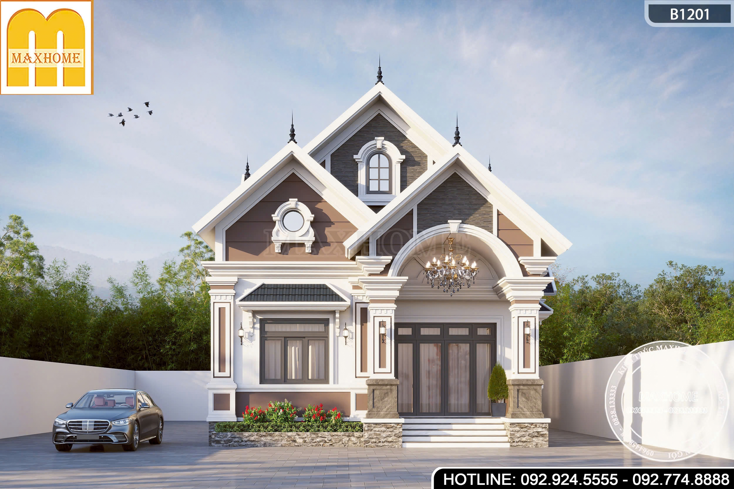 Mẫu mái Thái tân cổ điển đầy đủ tiện nghi, thu hút người xem | MH47073