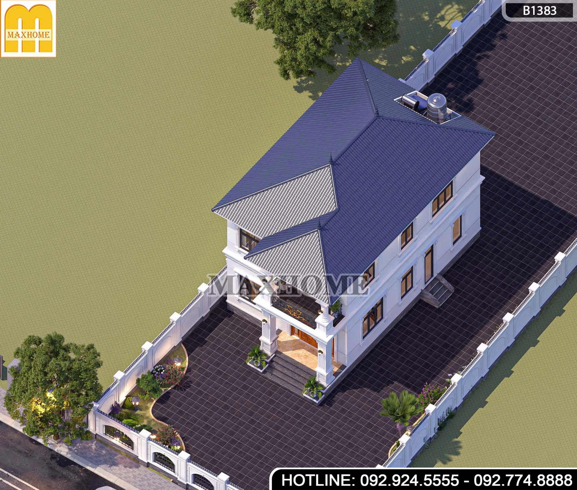 Mẫu Nhà 2 Tầng Mái Nhật Tân Cổ Điển Đơn Giản Mà Tinh Tế | MH47217