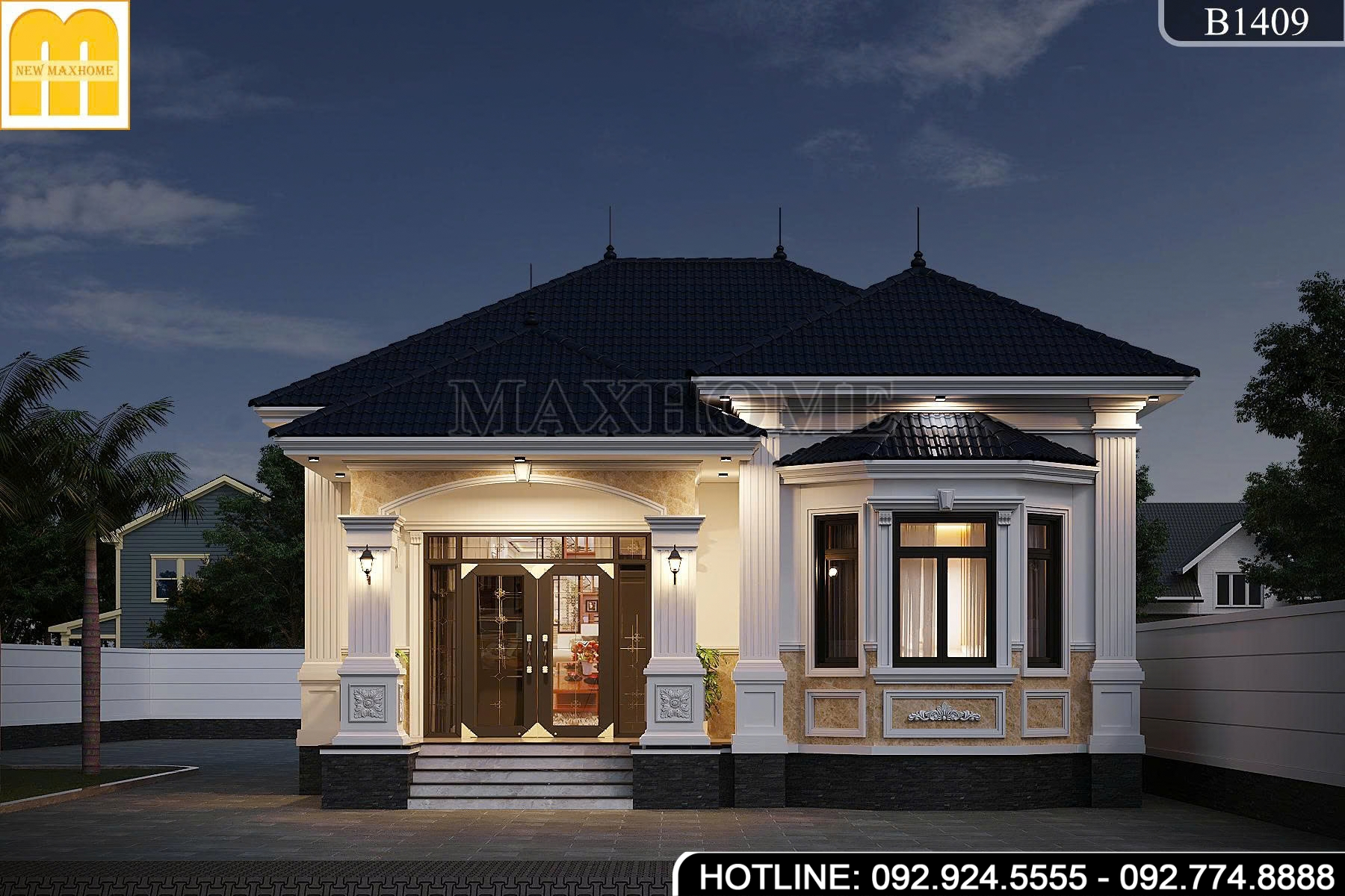 Mẫu nhà cấp 4 Tân cổ điển Sang trọng, Ấn tượng