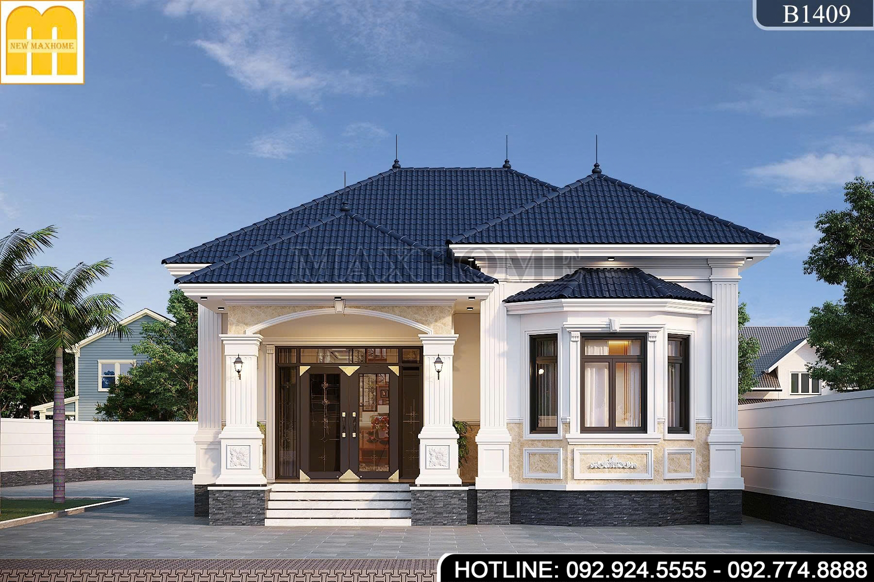 Mẫu nhà cấp 4 Tân cổ điển Sang trọng, Ấn tượng
