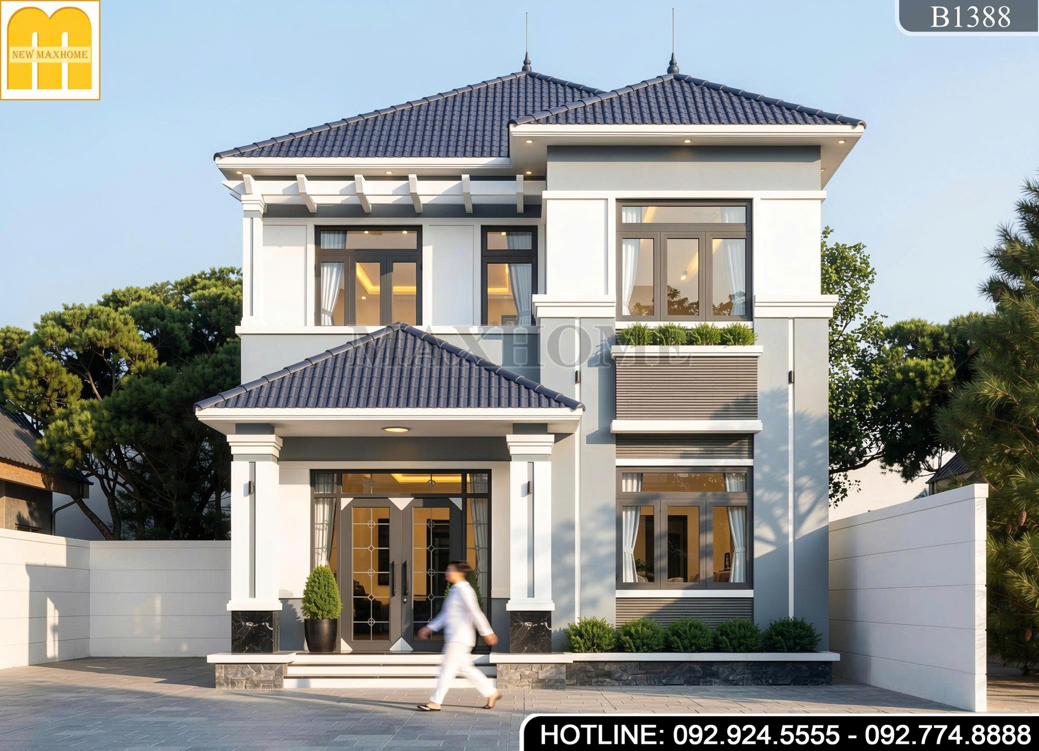 Mẫu nhà vườn 2 tầng mái Nhật tuyệt đẹp khiến ai cũng mê