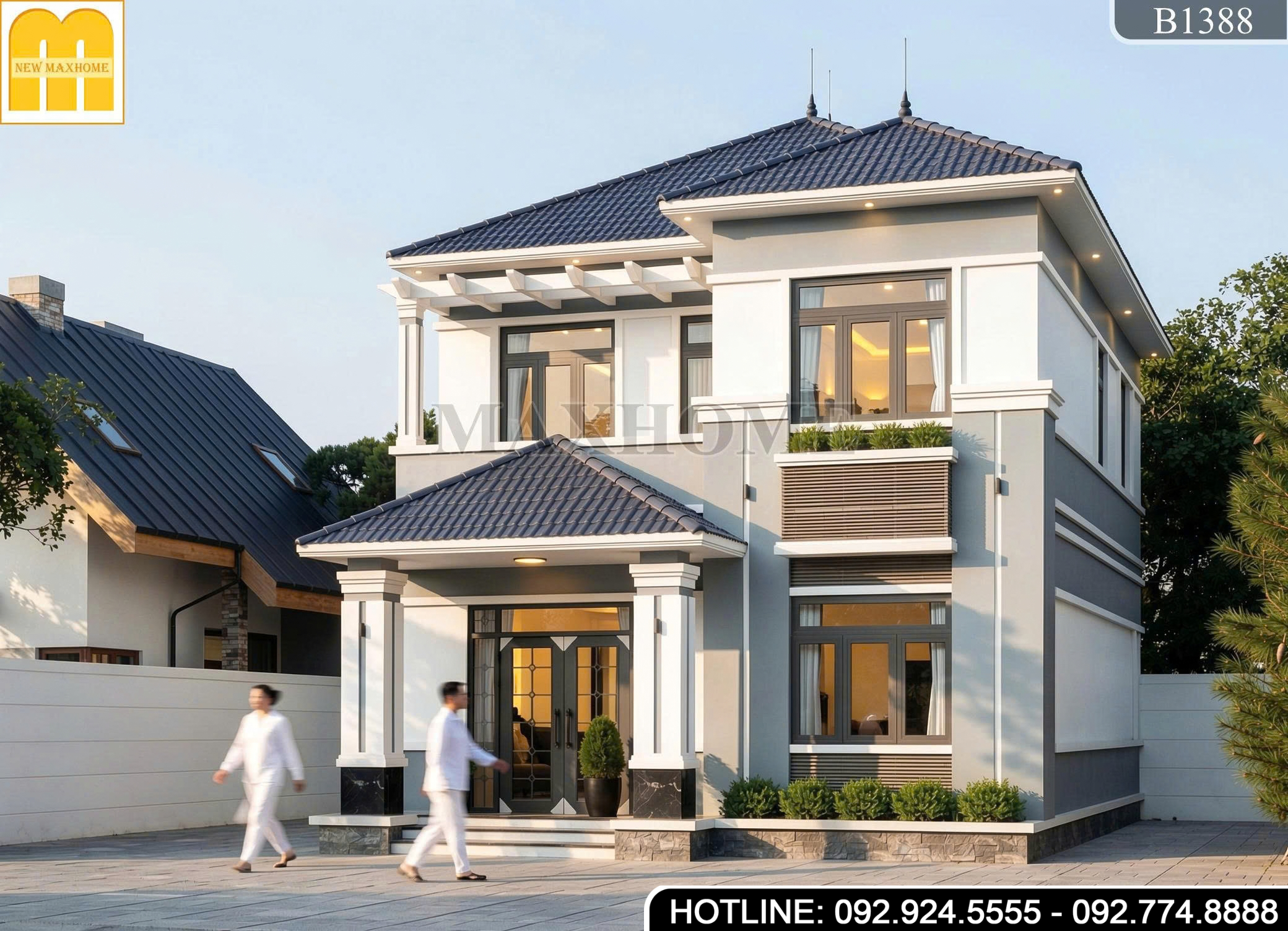 Mẫu nhà vườn 2 tầng mái Nhật tuyệt đẹp khiến ai cũng mê
