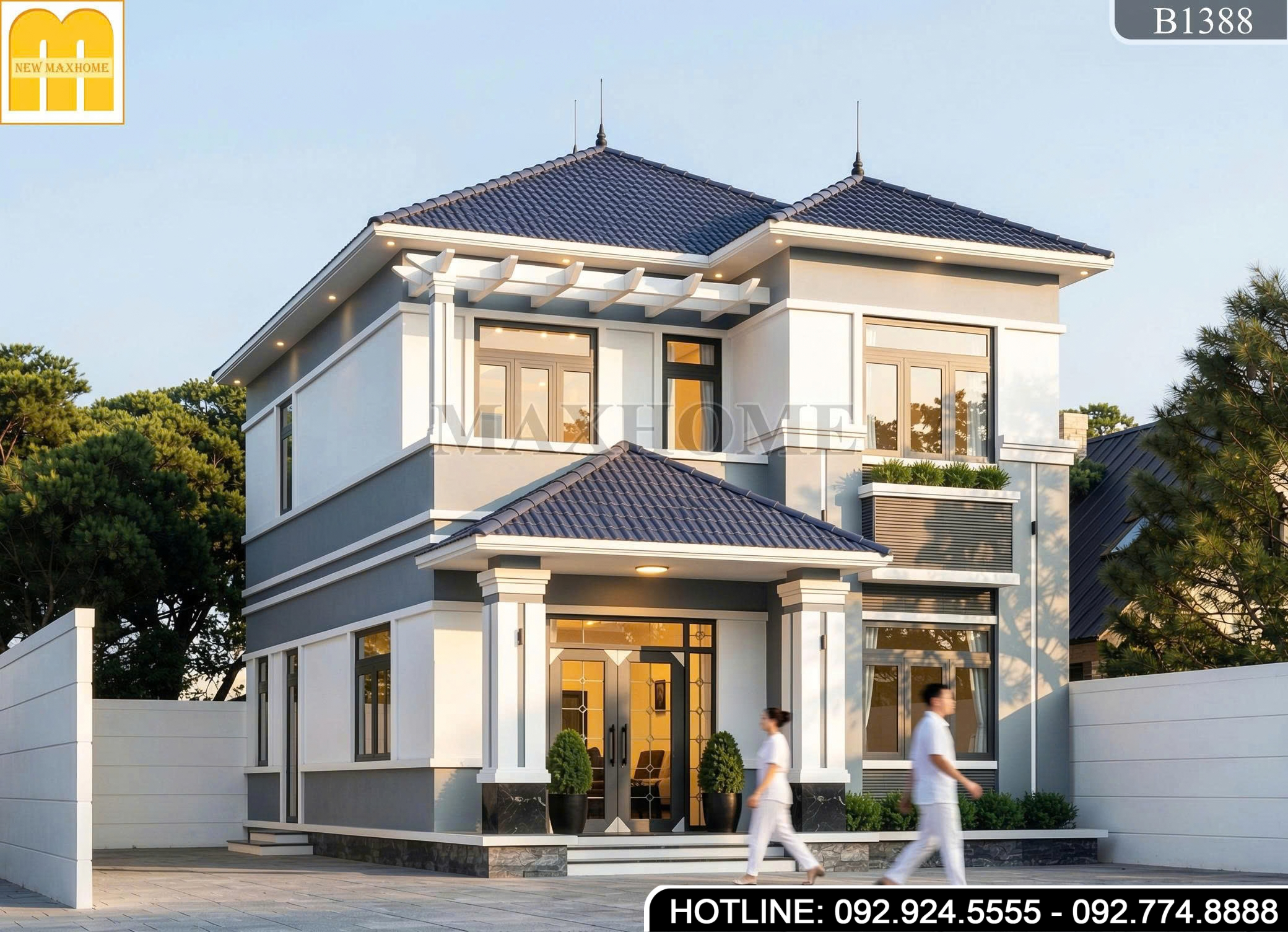 Mẫu nhà vườn 2 tầng mái Nhật tuyệt đẹp khiến ai cũng mê