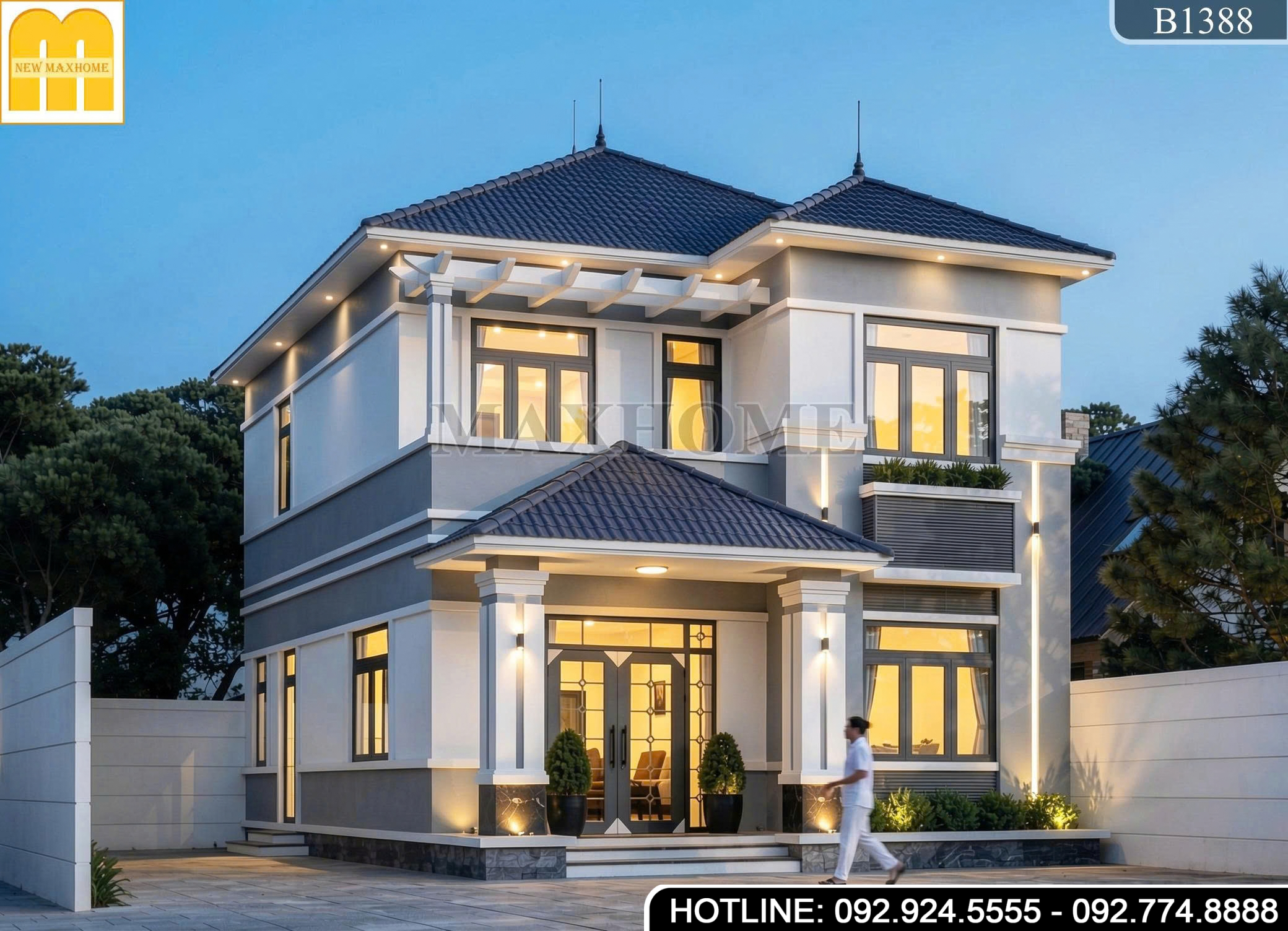 Mẫu nhà vườn 2 tầng mái Nhật tuyệt đẹp khiến ai cũng mê