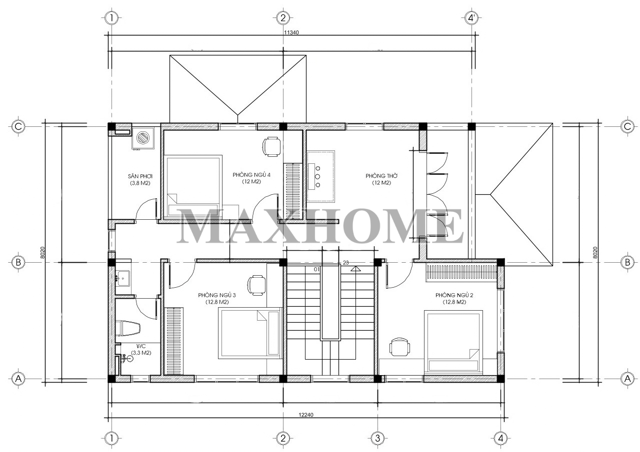 Mẫu nhà vườn mái Nhật 2 tầng đẳng cấp và tinh tế | MH47083