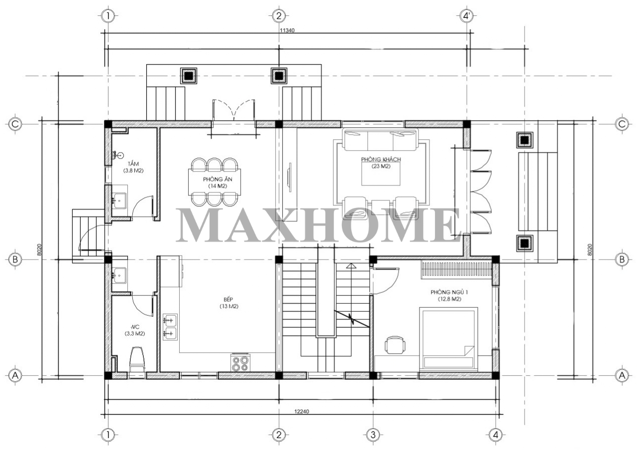 Mẫu nhà vườn mái Nhật 2 tầng đẳng cấp và tinh tế | MH47083