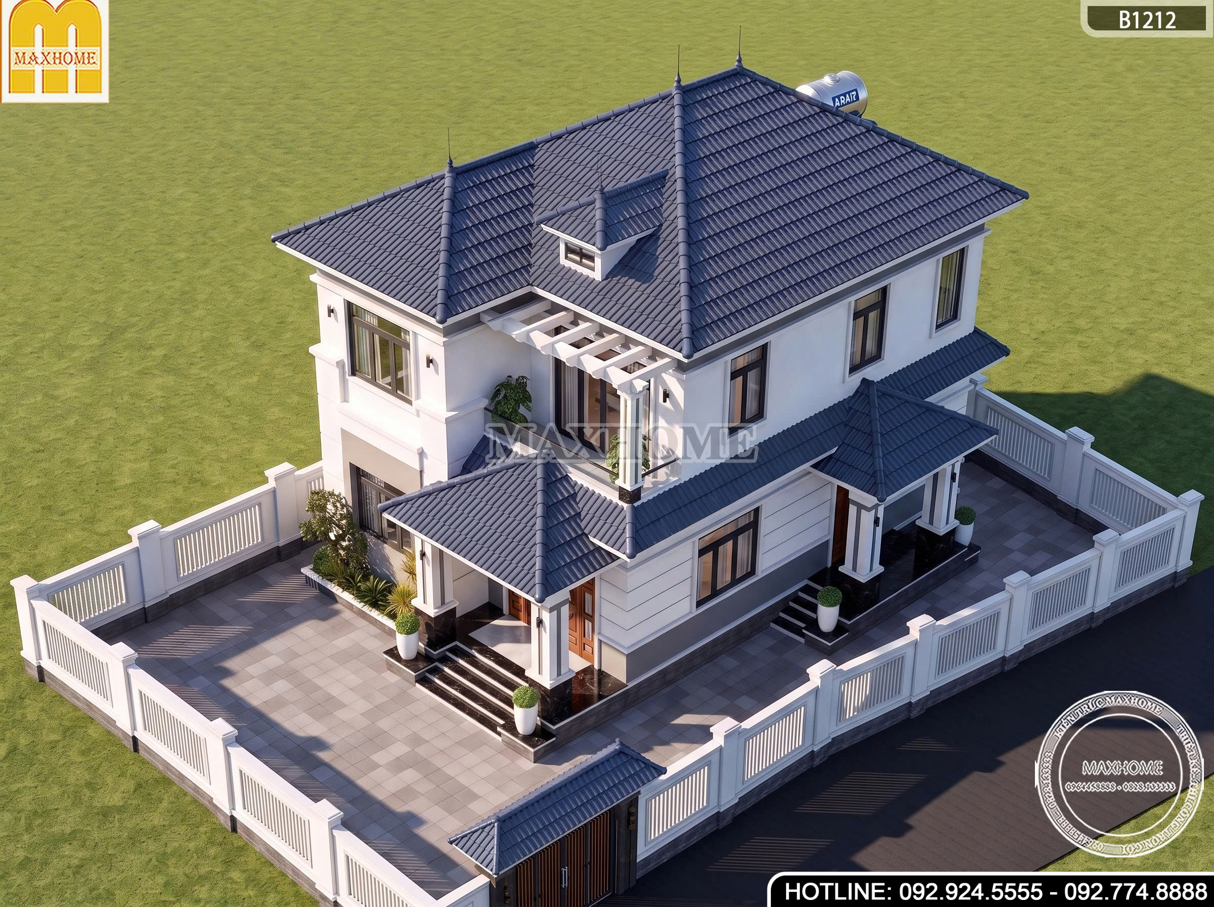 Mẫu nhà vườn mái Nhật 2 tầng đẳng cấp và tinh tế | MH47083