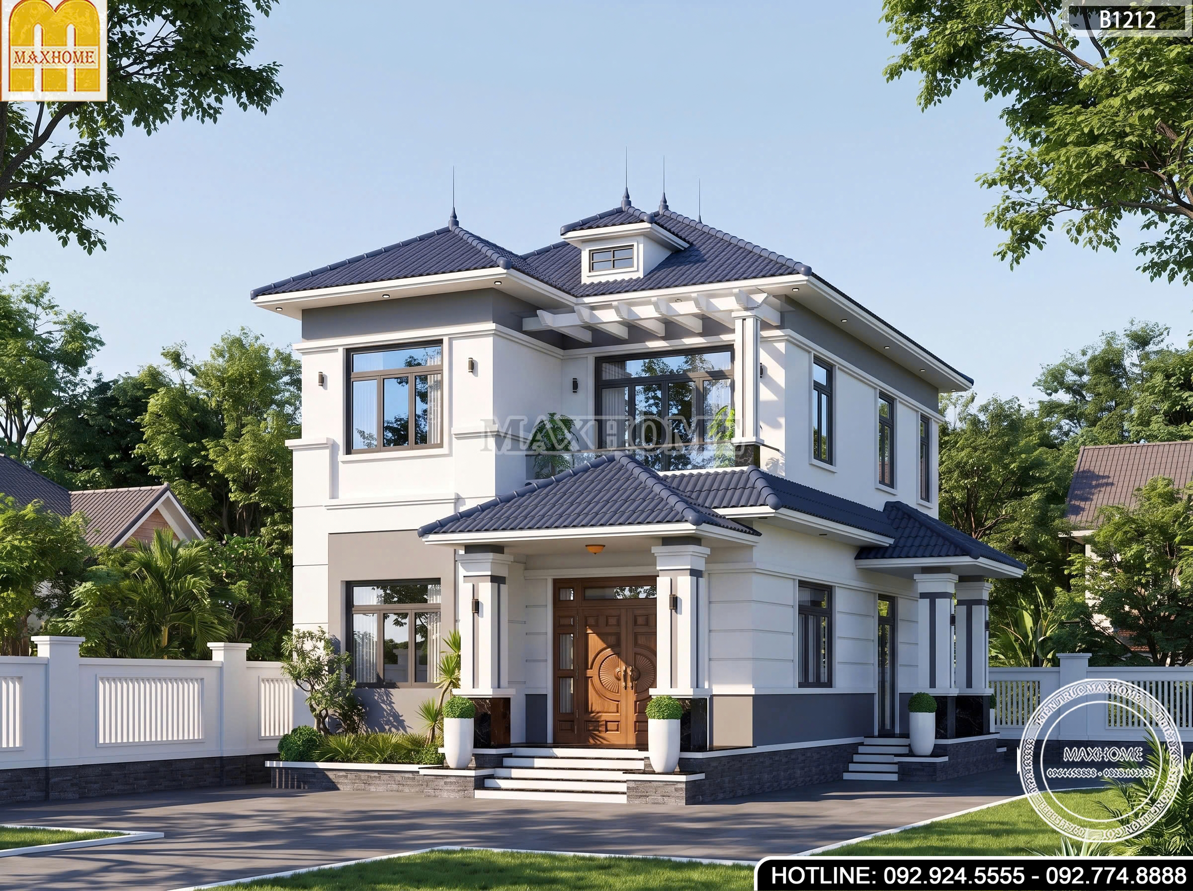 Mẫu nhà vườn mái Nhật 2 tầng đẳng cấp và tinh tế | MH47083
