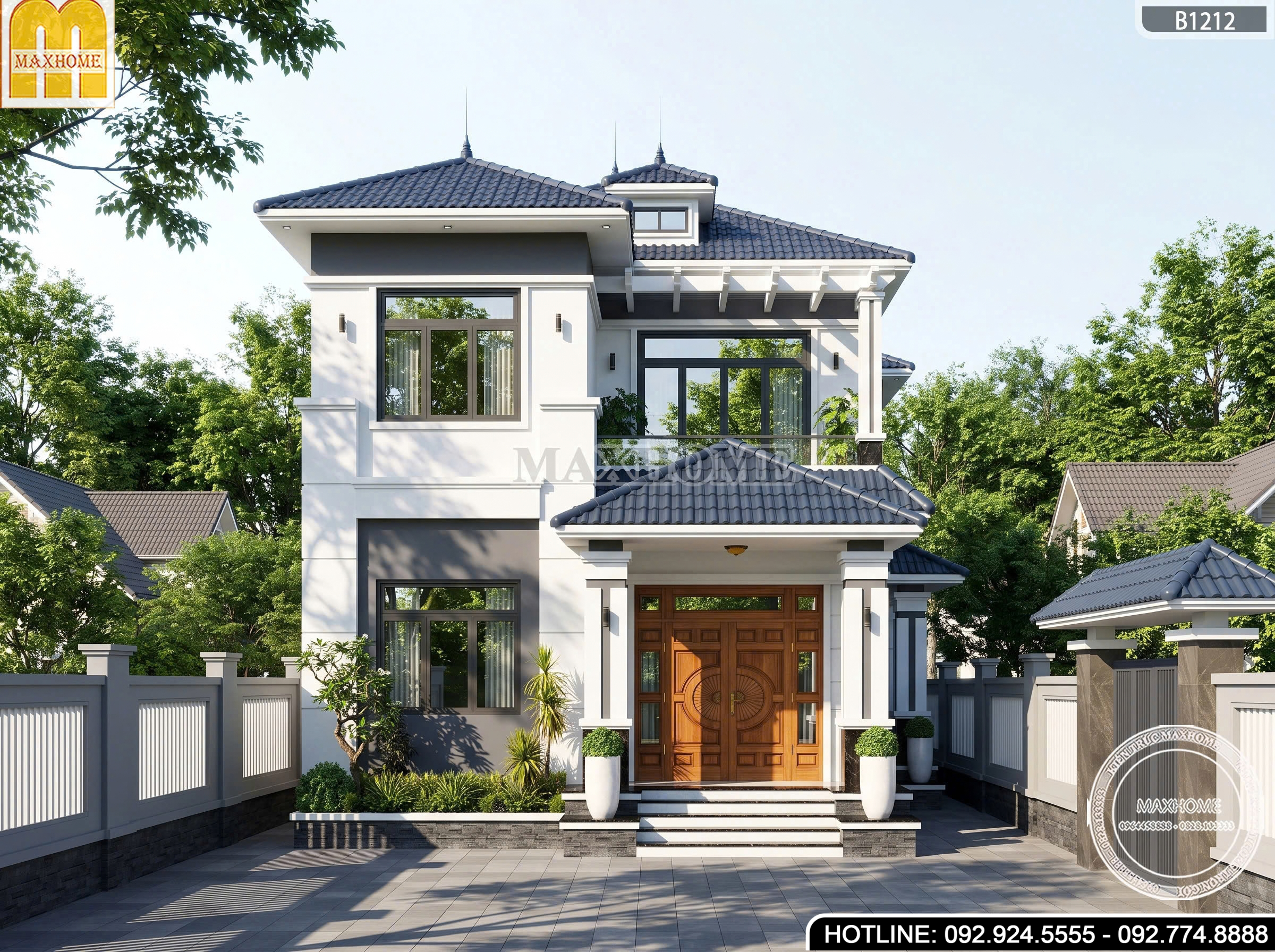 Mẫu nhà vườn mái Nhật 2 tầng đẳng cấp và tinh tế | MH47083