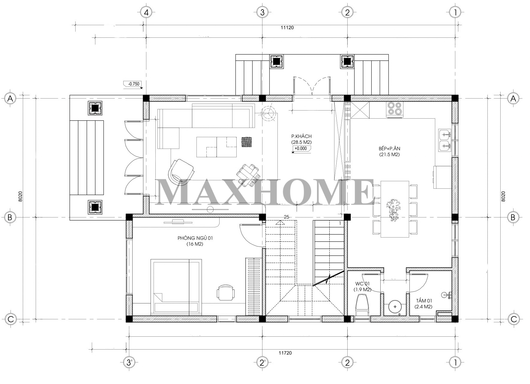Mê mẩn ngoại thất tuyệt đẹp của mẫu nhà vườn 2 tầng mái Nhật | MH47130