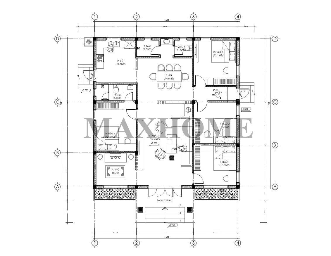 Nhanh tay sở hữu mẫu thiết kế cấp 4 mái Nhật siêu rẻ | MH47079