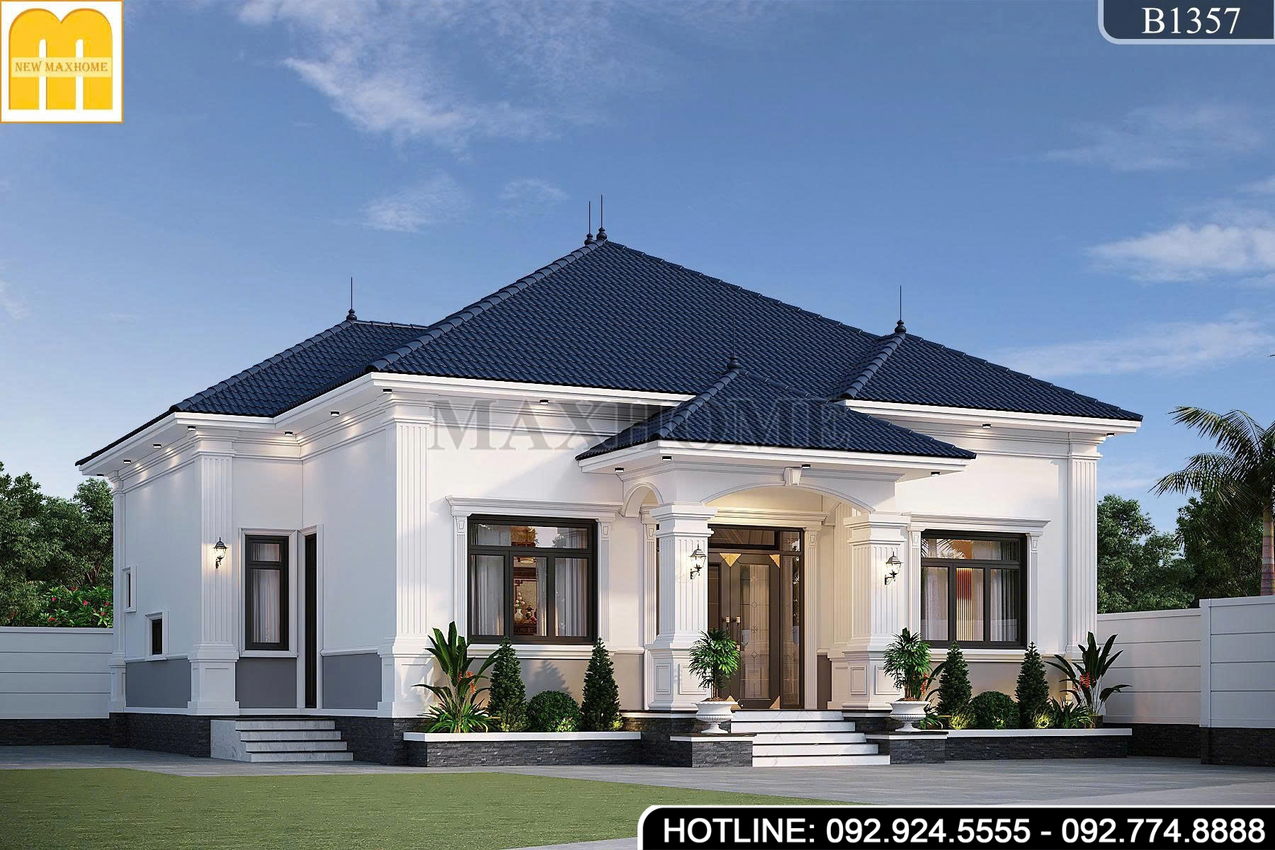 Tham khảo mẫu nhà vườn mái Nhật Tân cổ siêu đẹp | MH47188