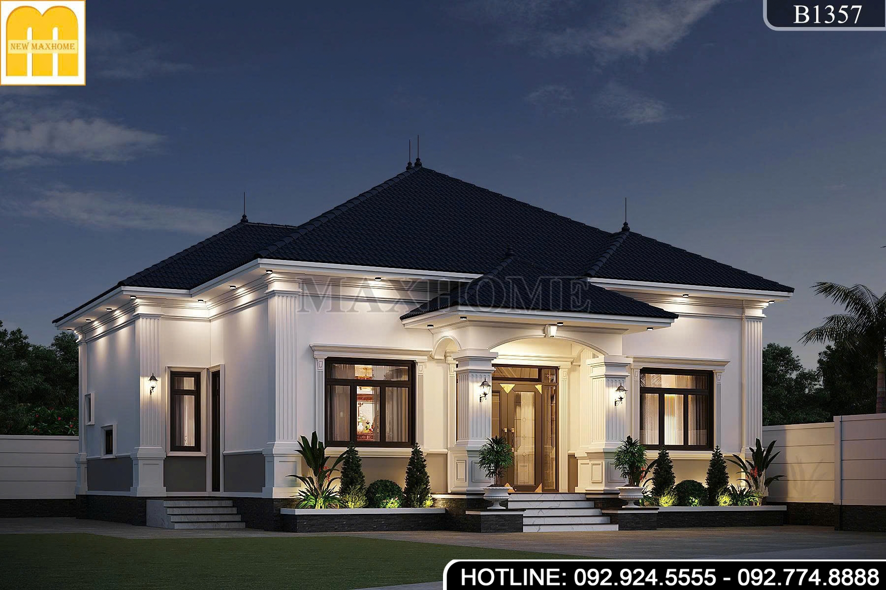 Tham khảo mẫu nhà vườn mái Nhật Tân cổ siêu đẹp | MH47188