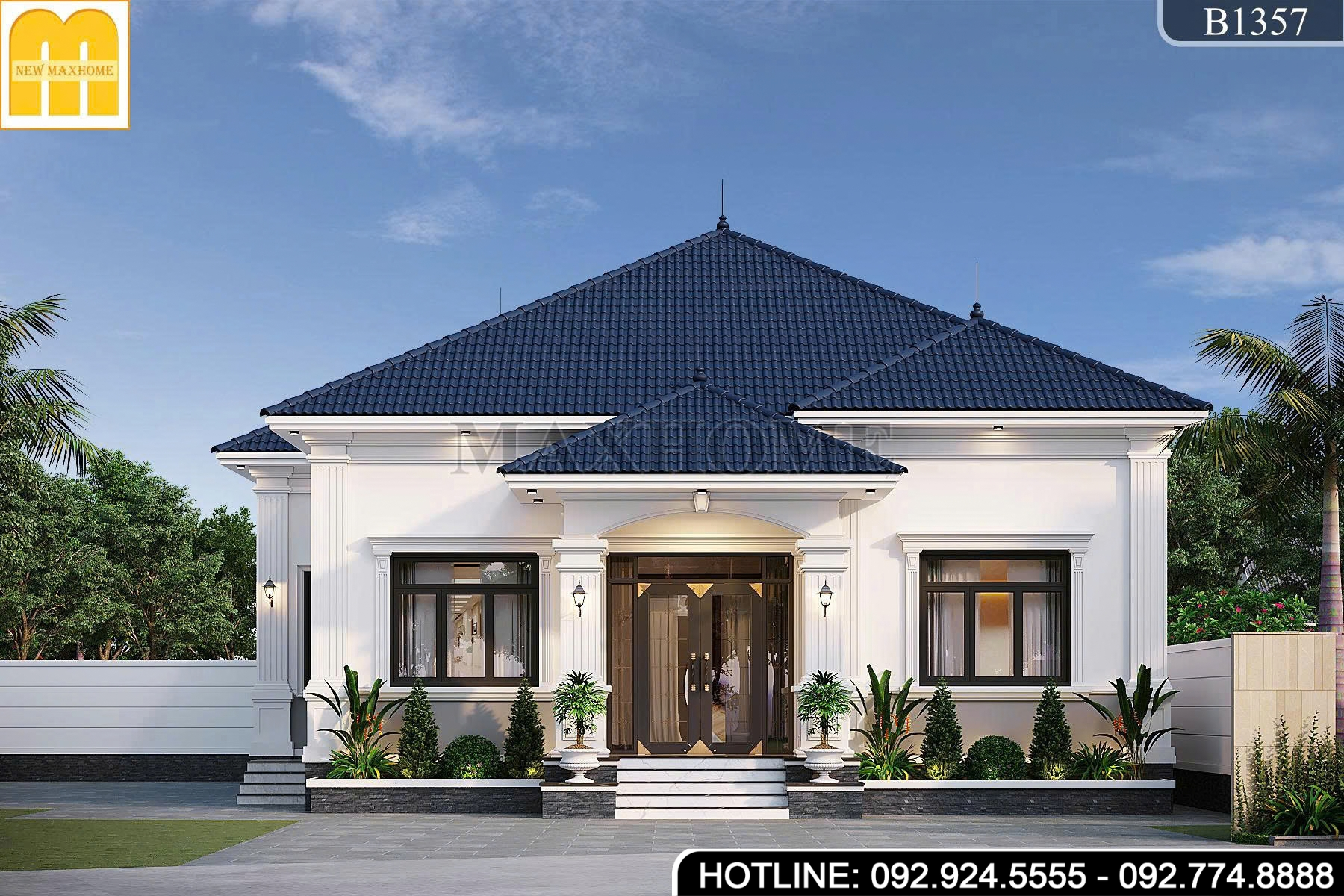 Tham khảo mẫu nhà vườn mái Nhật Tân cổ siêu đẹp | MH47188