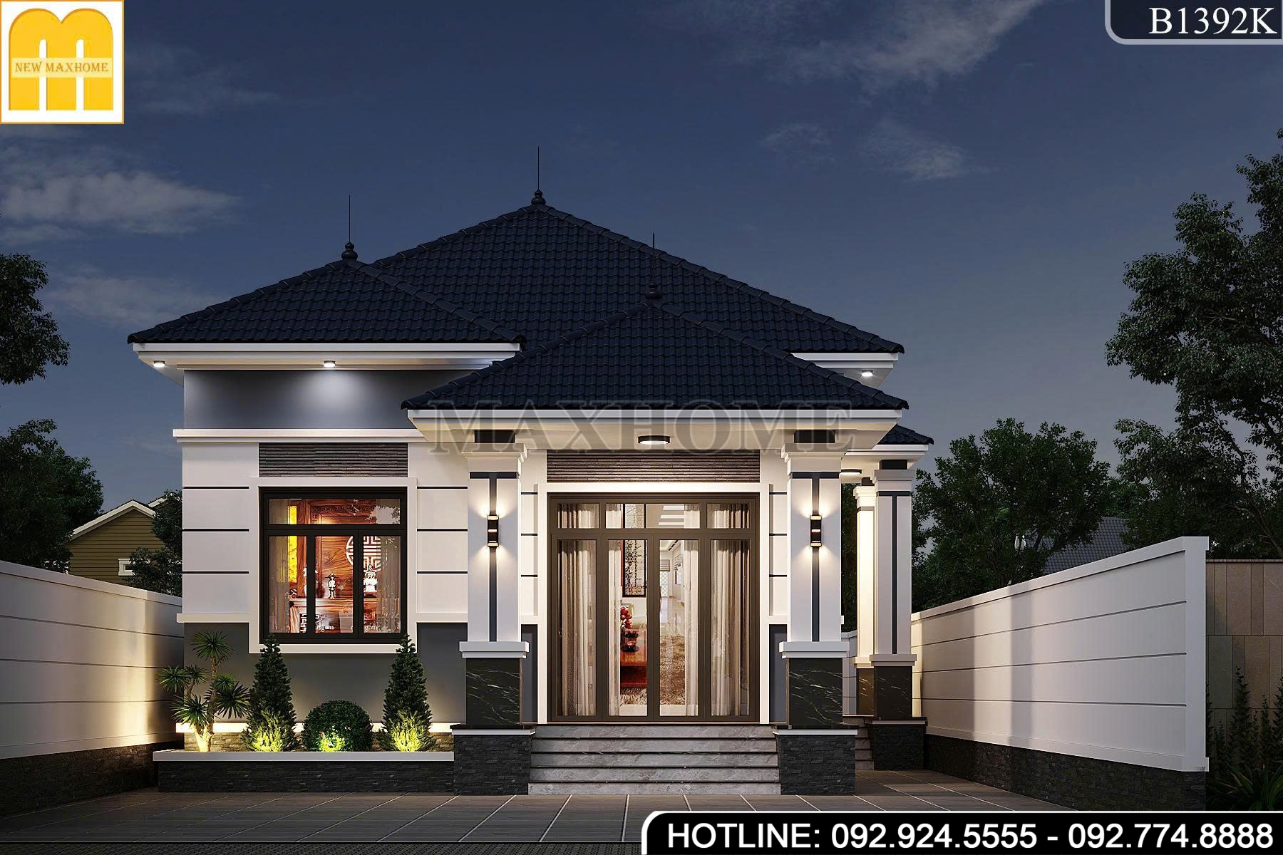 Thiết kế mẫu cấp 4 mái Nhật bền, đẹp, tiết kiệm chi phí | MH47221