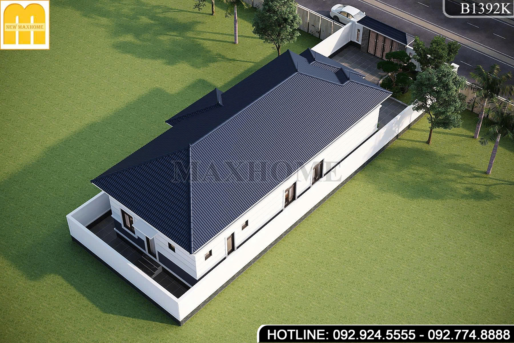 Thiết kế mẫu cấp 4 mái Nhật bền, đẹp, tiết kiệm chi phí | MH47221