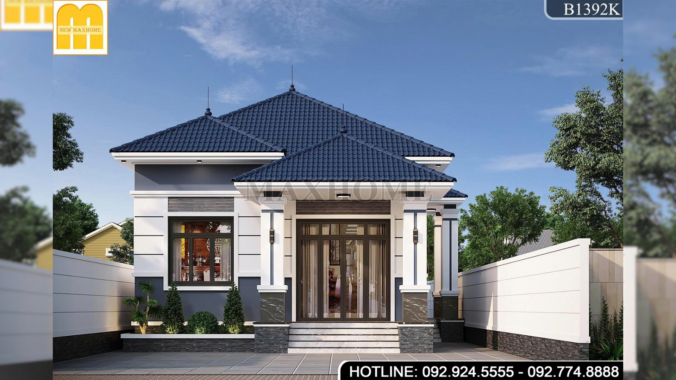 Thiết kế mẫu cấp 4 mái Nhật bền, đẹp, tiết kiệm chi phí | MH47221
